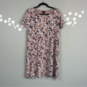 J. Jill Wearever Floral Short Sleeve Jersey Stretch Dress Size MP